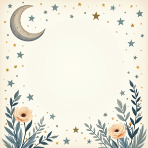 Junk Journal — Soft Watercolor-style Moon-and-stars Nursery Motif Printable / Etsy #0029 (Ideogram)