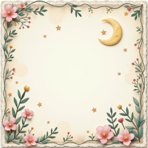 Junk Journal — Soft Watercolor-style Moon-and-stars Nursery Motif Printable / Etsy #0053 (Ideogram)
