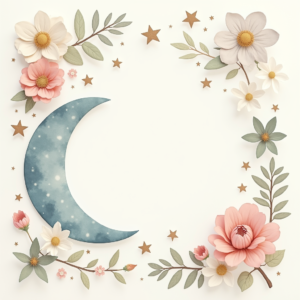 Junk Journal — Soft Watercolor-style Moon-and-stars Nursery Motif Printable / Etsy #0077 (Ideogram)