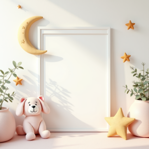 Junk Journal — Soft Watercolor-style Moon-and-stars Nursery Motif Printable / Etsy #0107 (FLUX)