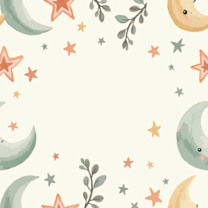 Junk Journal — Soft Watercolor-style Moon-and-stars Nursery Motif Printable / Etsy #0155 (FLUX)