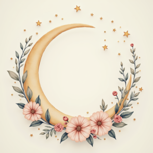 Junk Journal — Soft Watercolor-style Moon-and-stars Nursery Motif Printable / Etsy #0215 (FLUX)