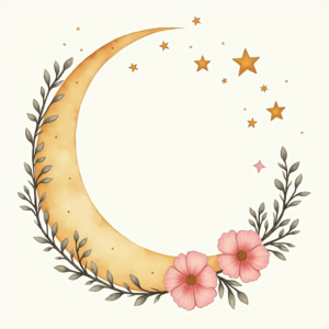 Junk Journal — Soft Watercolor-style Moon-and-stars Nursery Motif Printable / Etsy #0221 (Ideogram)