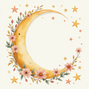 Junk Journal — Soft Watercolor-style Moon-and-stars Nursery Motif Printable / Etsy #0297 (Midjourney)
