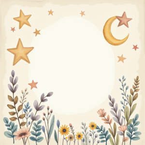 Junk Journal — Soft Watercolor-style Moon-and-stars Nursery Motif Printable / Etsy #0333 (Midjourney)