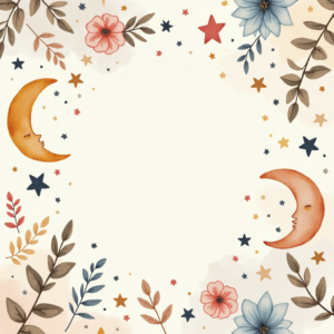 Junk Journal — Soft Watercolor-style Moon-and-stars Nursery Motif Printable / Etsy #0339 (Firefly)