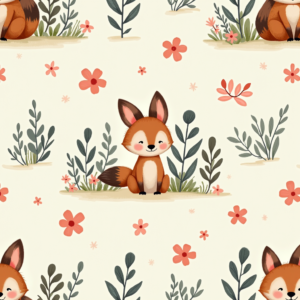 Junk Journal — Whimsical Woodland-creature Illustration Peeking Through Soft Printable / Etsy #0154 (Stable Diffusion)