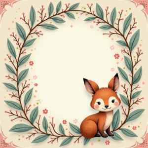 Junk Journal — Whimsical Woodland-creature Illustration Peeking Through Soft Printable / Etsy #0160 (Recraft)
