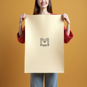 Logo — Clean Line-art Icon Printed On A Commercial Design #0262 (Seedream)