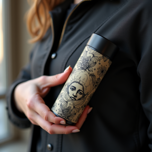 Logo — Duotone Illustrated Design Wrapped Around A Commercial Design #0023 (Dreamina)