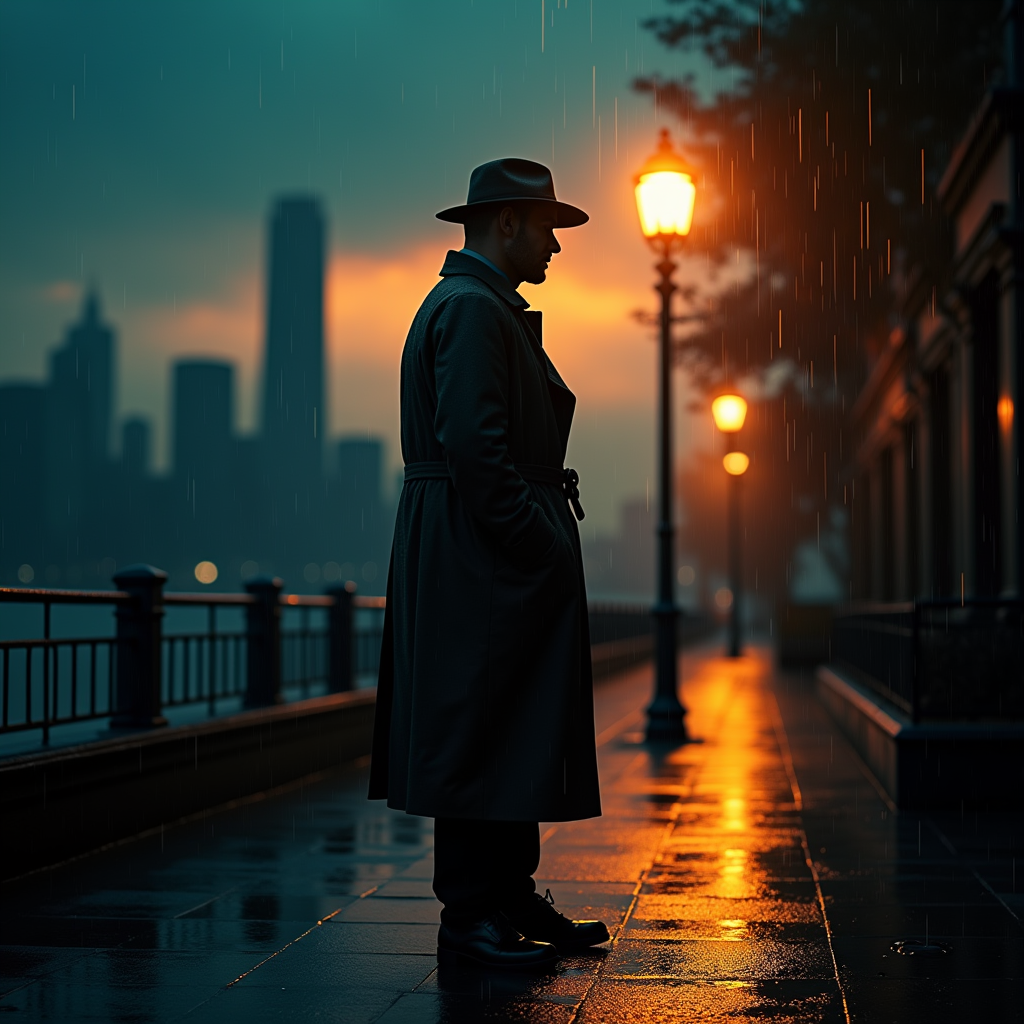 Luxury Lifestyle — Detective In A Rain-damp Trench Coat Cinematic #0059 (Midjourney)
