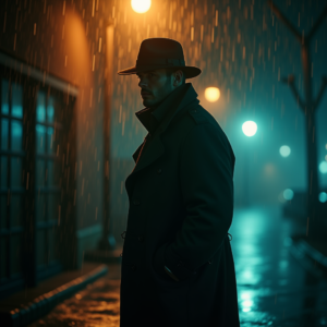 Luxury Lifestyle — Detective In A Rain-damp Trench Coat Cinematic #0167 (Midjourney)
