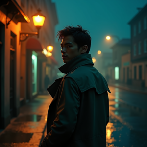Luxury Lifestyle — Detective In A Rain-damp Trench Coat Cinematic #0185 (Firefly)