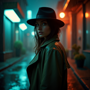 Luxury Lifestyle — Detective In A Rain-damp Trench Coat Cinematic #0221 (Firefly)