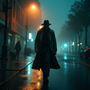 Luxury Lifestyle — Detective In A Rain-damp Trench Coat Cinematic #0257 (Firefly)