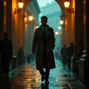Luxury Lifestyle — Detective In A Rain-damp Trench Coat Cinematic #0299 (Midjourney)