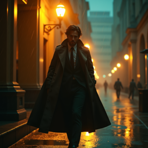 Luxury Lifestyle — Detective In A Rain-damp Trench Coat Cinematic #0311 (Midjourney)