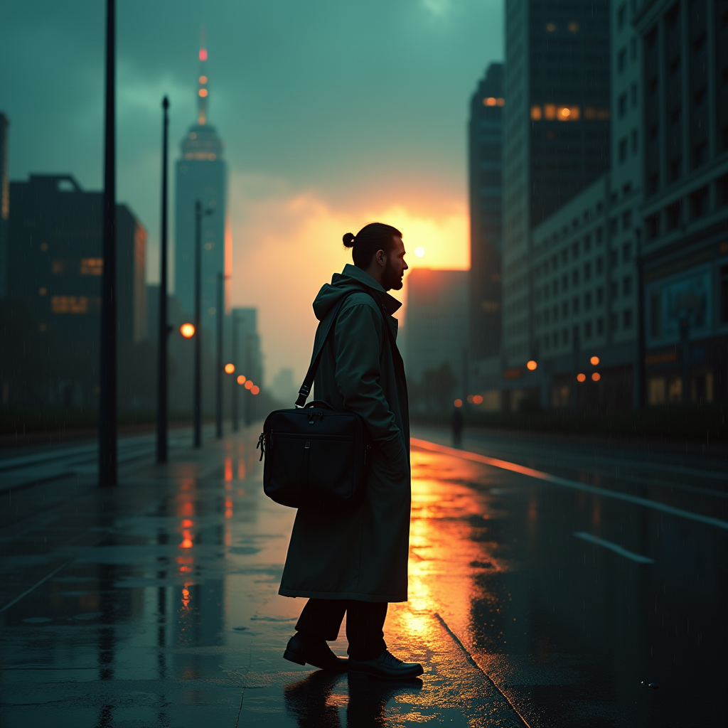 Luxury Lifestyle — Lone Traveler In A Weathered Long Cinematic #0259 (Ideogram)