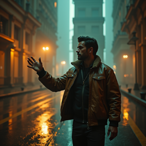 Luxury Lifestyle — Pilot In A Weathered Flight Jacket Cinematic #0102 (Recraft)