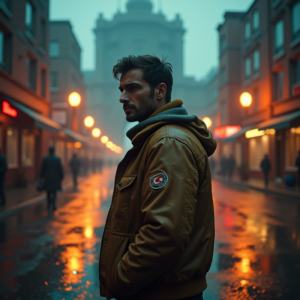 Luxury Lifestyle — Pilot In A Weathered Flight Jacket Cinematic #0222 (Recraft)