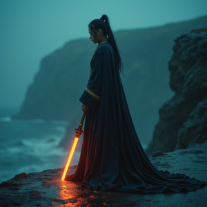 Luxury Lifestyle — Regal Figure In Flowing Embroidered Robes Cinematic #0118 (Dreamina)