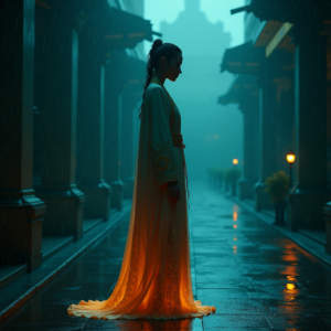 Luxury Lifestyle — Regal Figure In Flowing Embroidered Robes Cinematic #0166 (Dreamina)