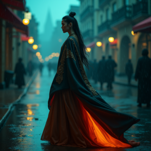 Luxury Lifestyle — Regal Figure In Flowing Embroidered Robes Cinematic #0214 (Dreamina)