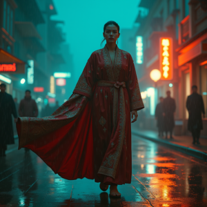 Luxury Lifestyle — Regal Figure In Flowing Embroidered Robes Cinematic #0238 (Dreamina)