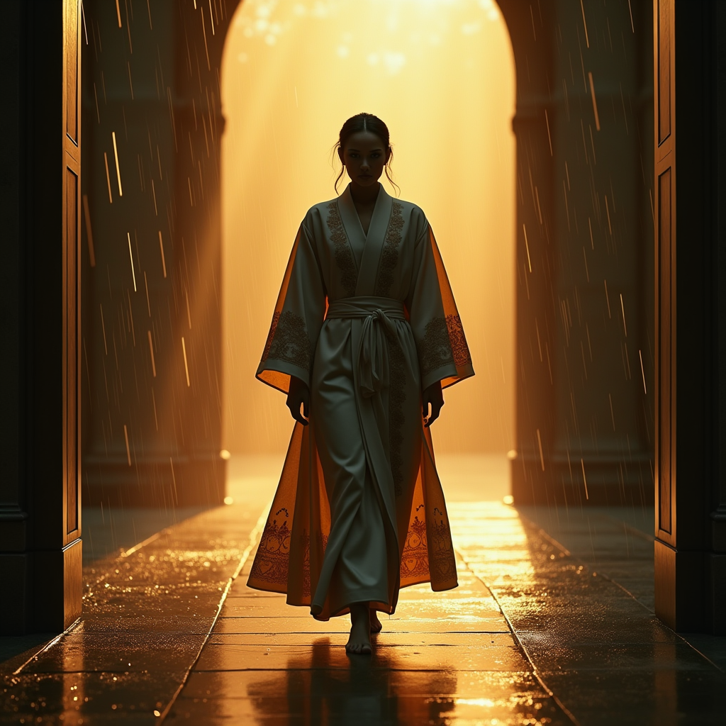 Luxury Lifestyle — Regal Figure In Flowing Embroidered Robes Cinematic #0298 (Dreamina)
