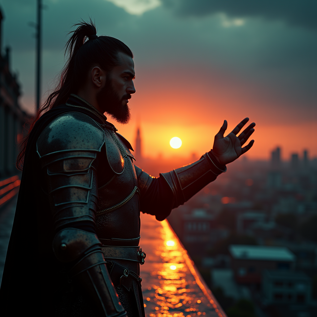 Luxury Lifestyle — Warrior In Intricately Detailed Armor Catching Cinematic #0266 (Krea)