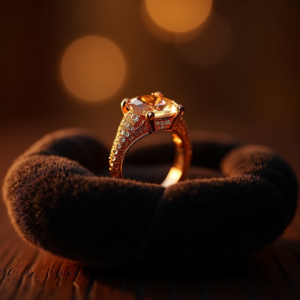Luxury Product Ads — Faceted Gemstone Ring Nestled In Dark Product Ads #0005 (Firefly)