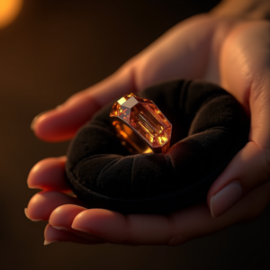 Luxury Product Ads — Faceted Gemstone Ring Nestled In Dark Product Ads #0017 (Firefly)