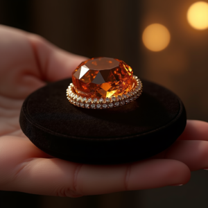 Luxury Product Ads — Faceted Gemstone Ring Nestled In Dark Product Ads #0035 (Midjourney)