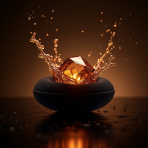 Luxury Product Ads — Faceted Gemstone Ring Nestled In Dark Product Ads #0041 (Firefly)