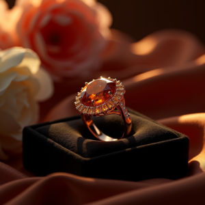 Luxury Product Ads — Faceted Gemstone Ring Nestled In Dark Product Ads #0113 (Firefly)