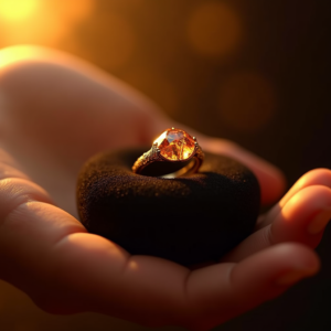 Luxury Product Ads — Faceted Gemstone Ring Nestled In Dark Product Ads #0221 (Firefly)