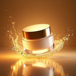 Luxury Product Ads — Frosted-glass Cosmetics Jar With A Brushed-silver Product Ads #0056 (Leonardo)