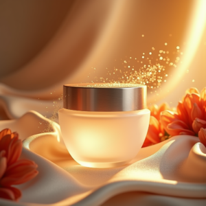 Luxury Product Ads — Frosted-glass Cosmetics Jar With A Brushed-silver Product Ads #0128 (Leonardo)