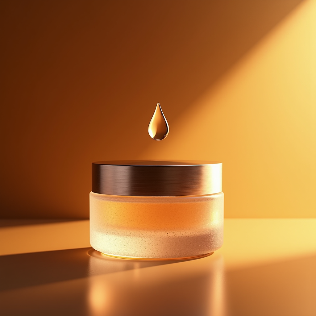 Luxury Product Ads — Frosted-glass Cosmetics Jar With A Brushed-silver Product Ads #0152 (Leonardo)