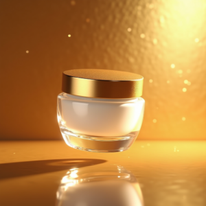 Luxury Product Ads — Frosted-glass Cosmetics Jar With A Brushed-silver Product Ads #0182 (Krea)