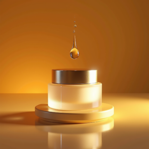 Luxury Product Ads — Frosted-glass Cosmetics Jar With A Brushed-silver Product Ads #0188 (Leonardo)