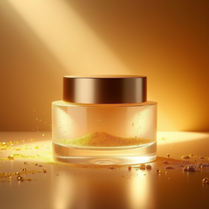 Luxury Product Ads — Frosted-glass Cosmetics Jar With A Brushed-silver Product Ads #0200 (Leonardo)