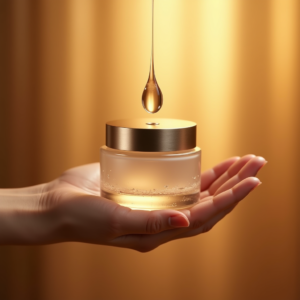 Luxury Product Ads — Frosted-glass Cosmetics Jar With A Brushed-silver Product Ads #0224 (Leonardo)