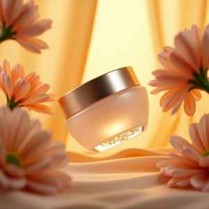Luxury Product Ads — Frosted-glass Cosmetics Jar With A Brushed-silver Product Ads #0326 (Krea)