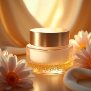 Luxury Product Ads — Frosted-glass Cosmetics Jar With A Brushed-silver Product Ads #0344 (Leonardo)