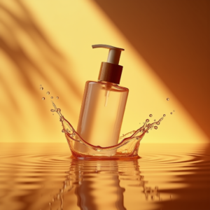 Luxury Product Ads — Minimalist Skincare Bottle With A Bamboo Product Ads #0054 (Recraft)