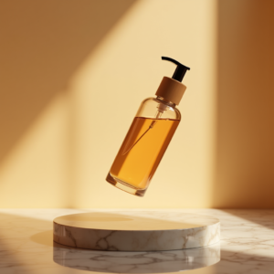 Luxury Product Ads — Minimalist Skincare Bottle With A Bamboo Product Ads #0078 (Recraft)