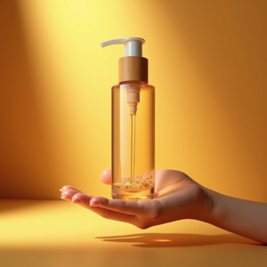 Luxury Product Ads — Minimalist Skincare Bottle With A Bamboo Product Ads #0252 (Stable Diffusion)