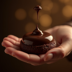 Luxury Product Ads — Rich Dark-chocolate Dessert With A Glossy Product Ads #0009 (Seedream)