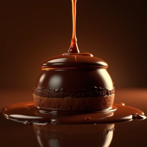 Luxury Product Ads — Rich Dark-chocolate Dessert With A Glossy Product Ads #0051 (Gemini)